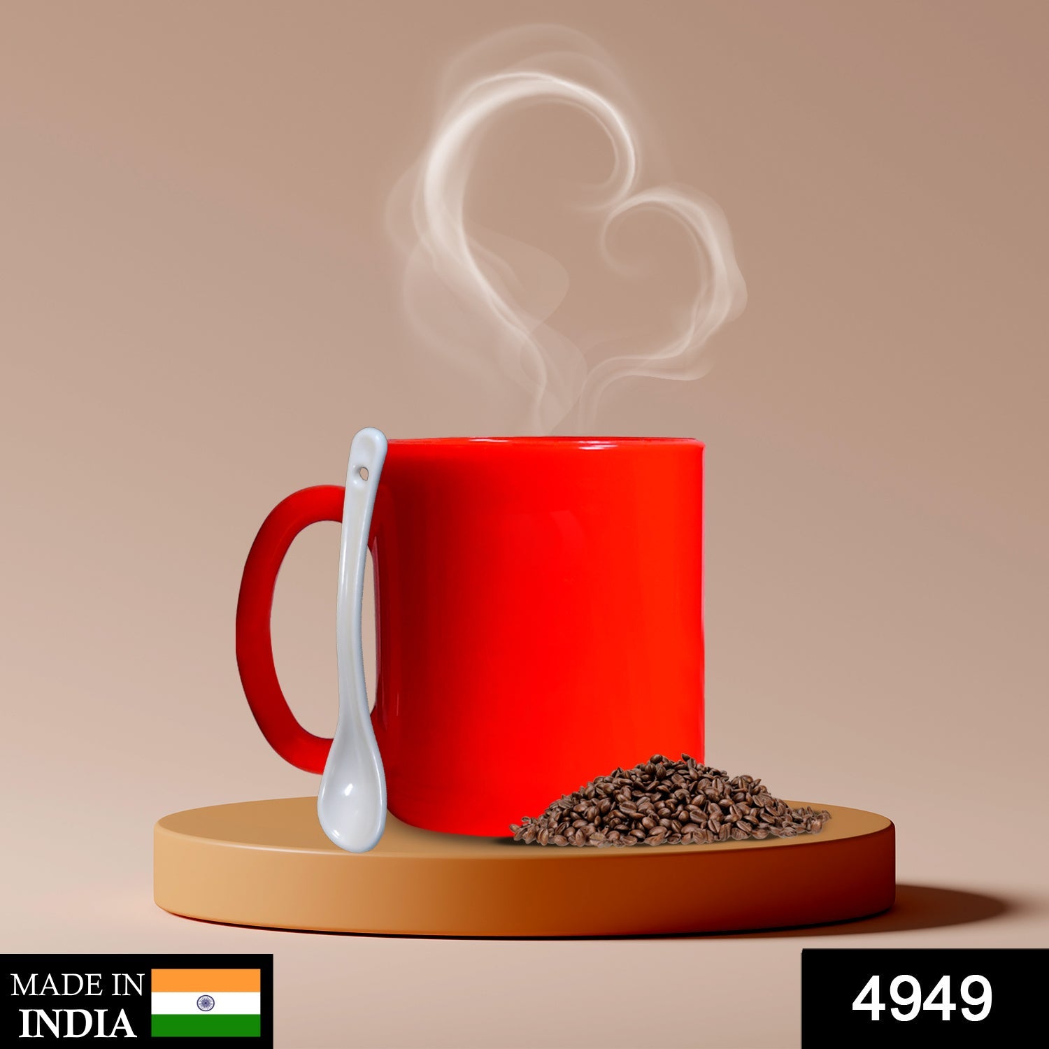 4949 Red Coffee Mug With Spoon Ceramic Mugs to Gift your Best Friend Tea Mugs Coffee Mugs Microwave Safe. DeoDap 4949 Red Coffee Mug With Spoon Ceramic Mugs to Gift your Best Friend Tea Mugs Coffee Mugs Microwave Safe. DeoDap
